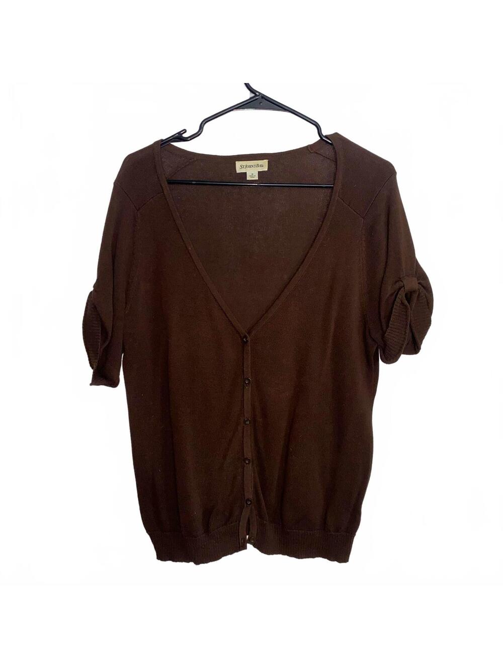 Vintage St. John's Bay Brown Button Front Cardigan Sweater Women's Medium
